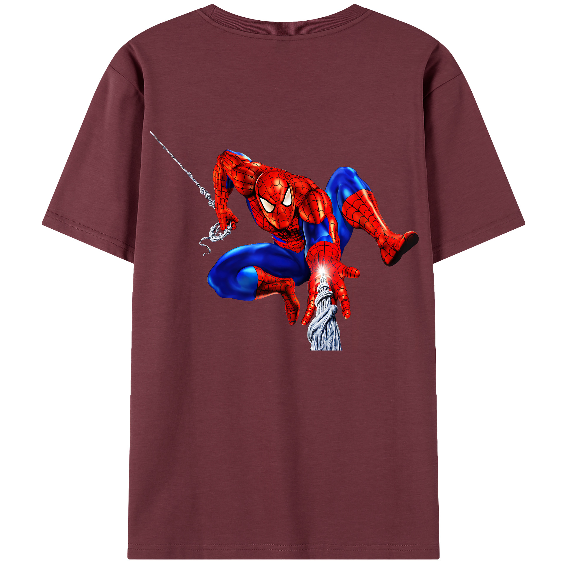 （画像用） Spider Man スパイダーマン 綿100％半袖Tシャツ（背面プリント）